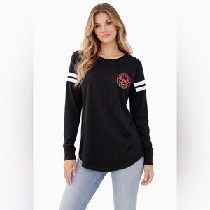 Victoria's Secret PINK Shirt Black Long-Sleeve XS
